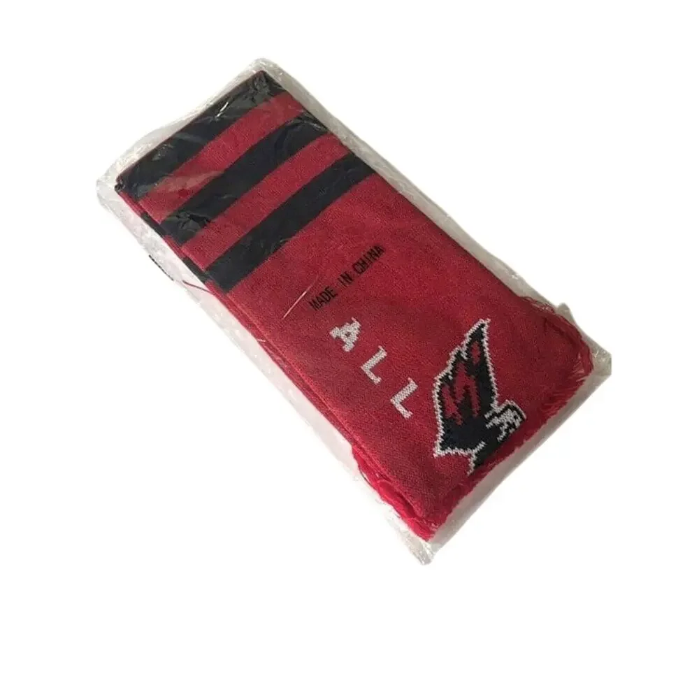 Washington Capitals Red Black Scarf Fringe Knit NHL Weagle All Caps Fan NEW